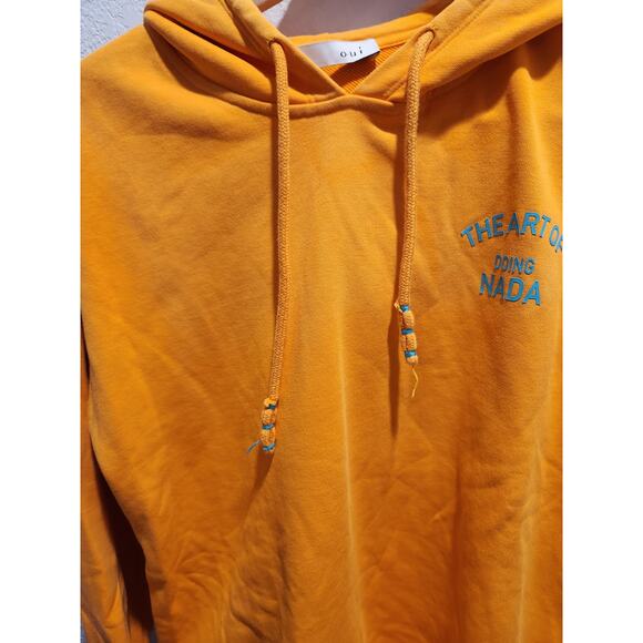 Oui "The Art of Doing Nada" Yellow Hoodie - Size S - Picture 7 of 8